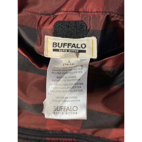 Buffalo David Bitton vest child L 14 16 or women S reversible plaid or fleece - Picture 12 of 12